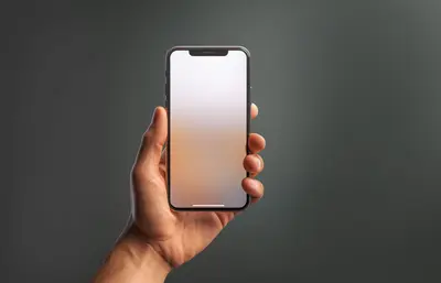hand-held phone mockup template
