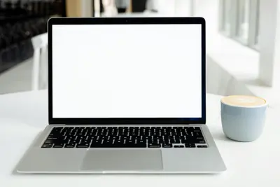cafe laptop mockup template